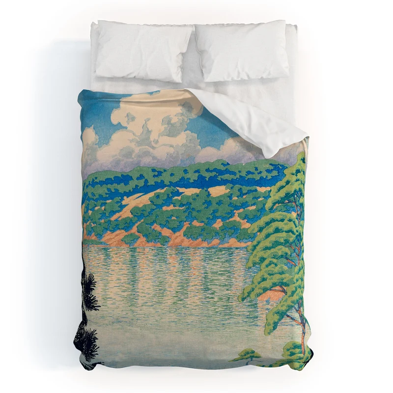 Hasui Karasu Marsh Akita Duvet Cover