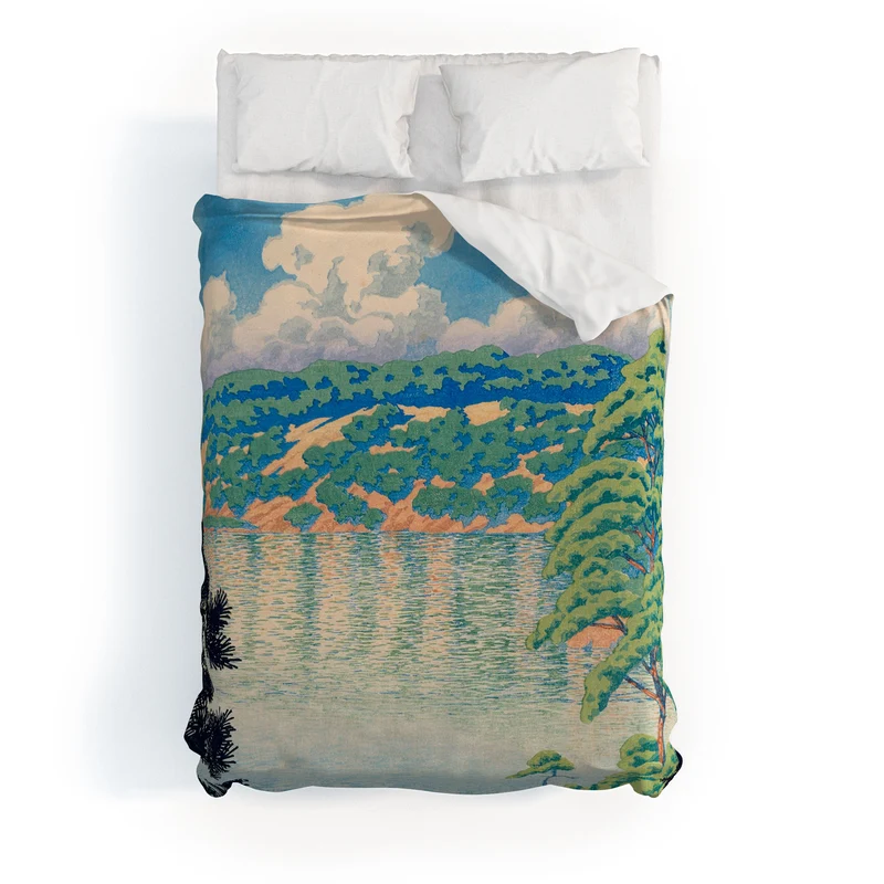 Hasui Karasu Marsh Akita Duvet Cover