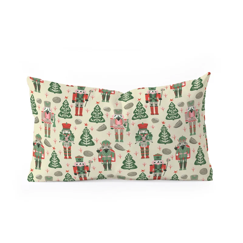 Festive Nutcracker Pattern Rectangular Pillow