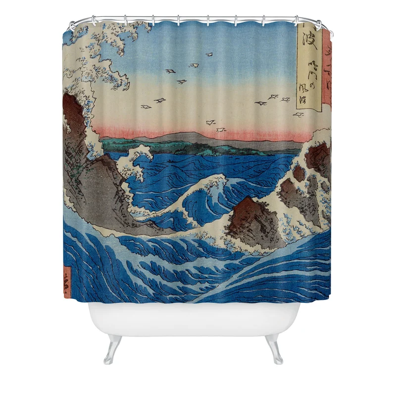Whirlpools Utagawa Hiroshige Shower Curtain