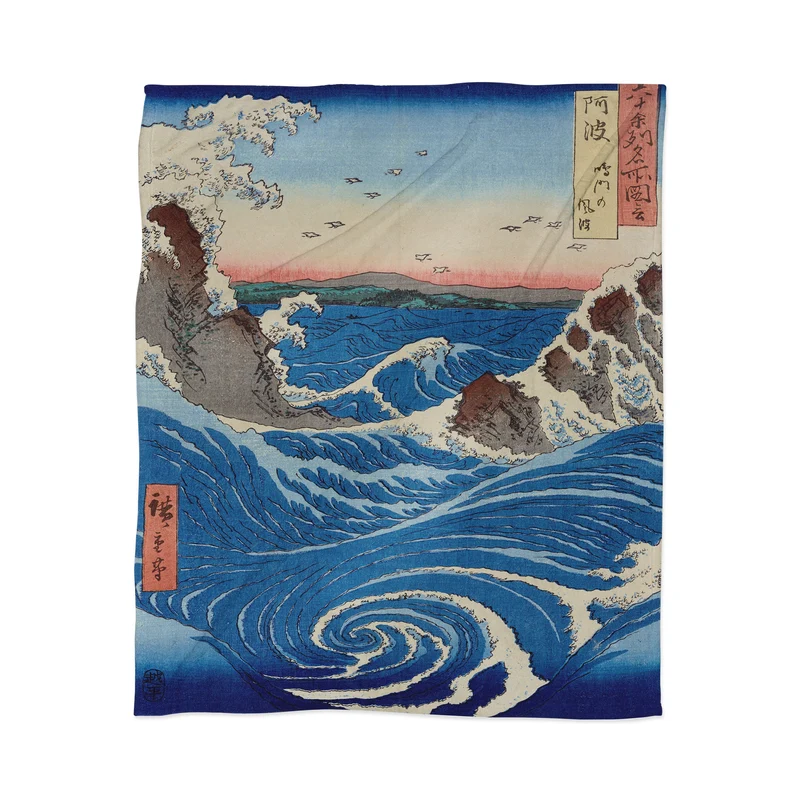 Whirlpools Utagawa Hiroshige Throw Blanket