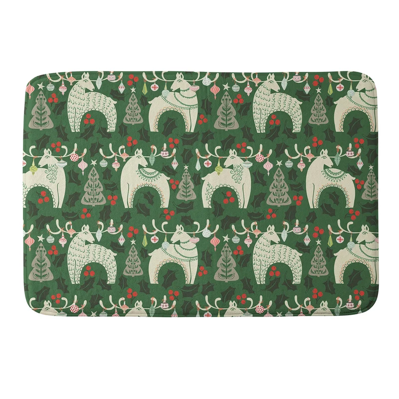 Traditional christmas Woodland Deer Bath Mat