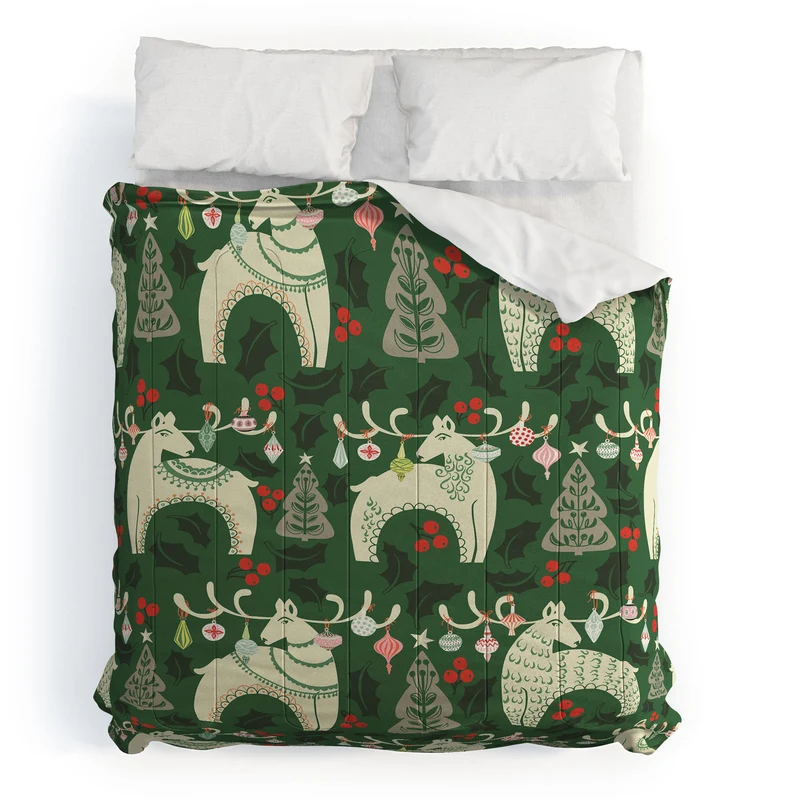 Traditional christmas Woodland Deer Comforter