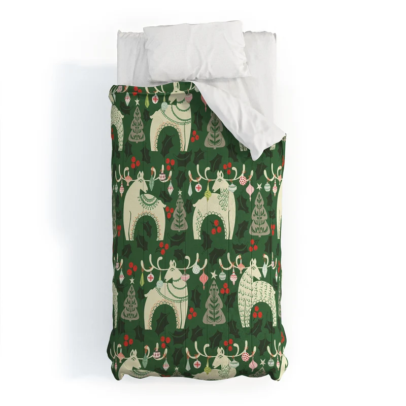Traditional christmas Woodland Deer Comforter