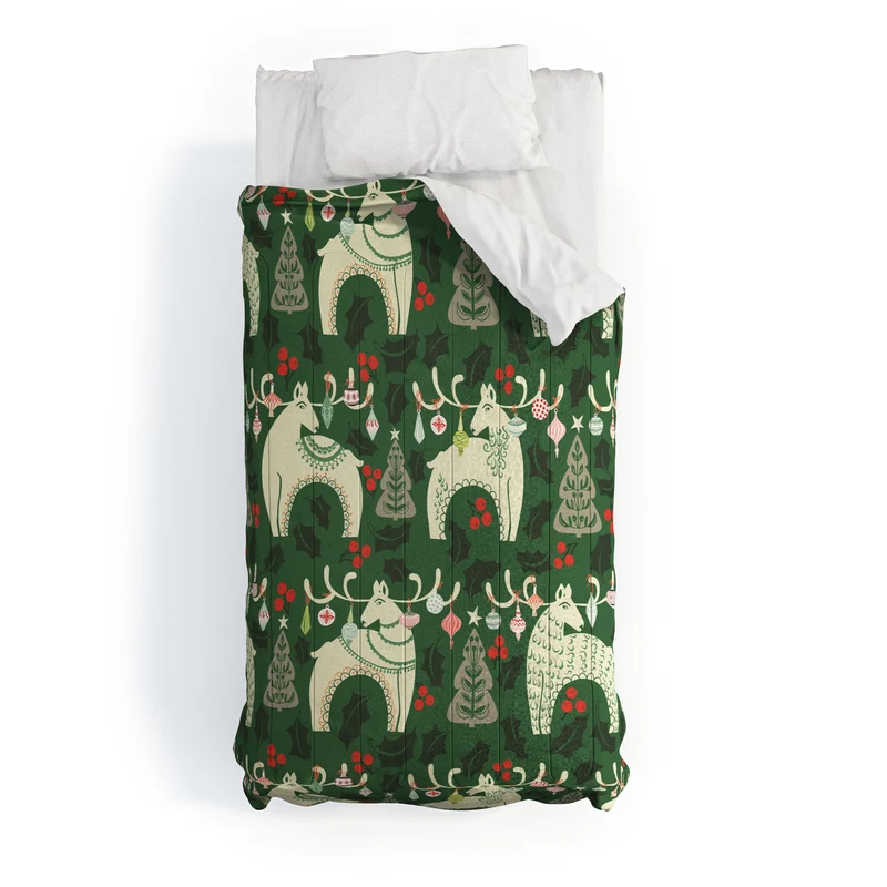 Traditional christmas Woodland Deer Comforter