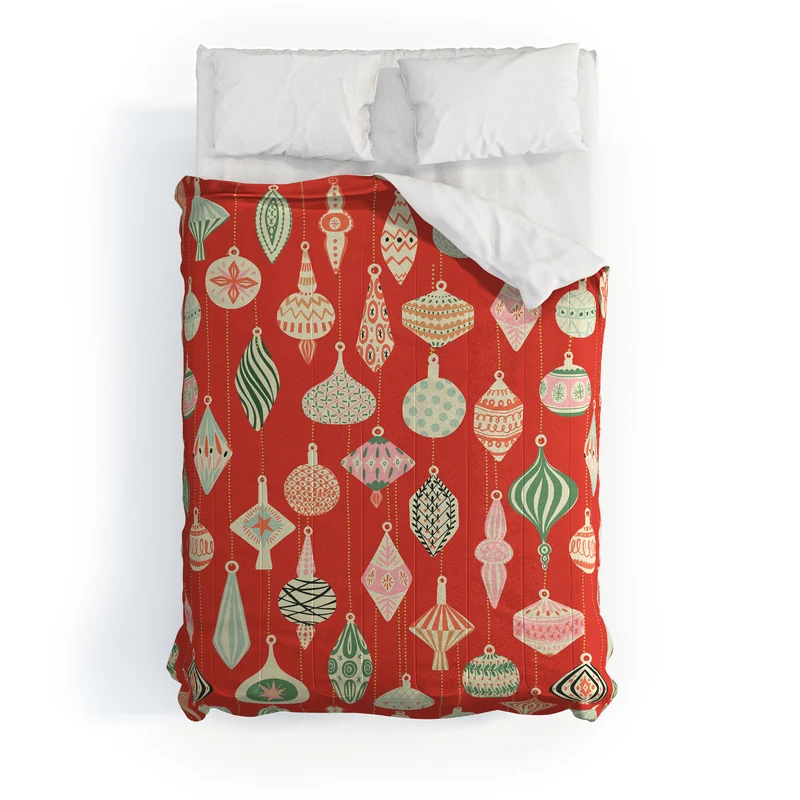Traditional christmas Ornaments red Comforter