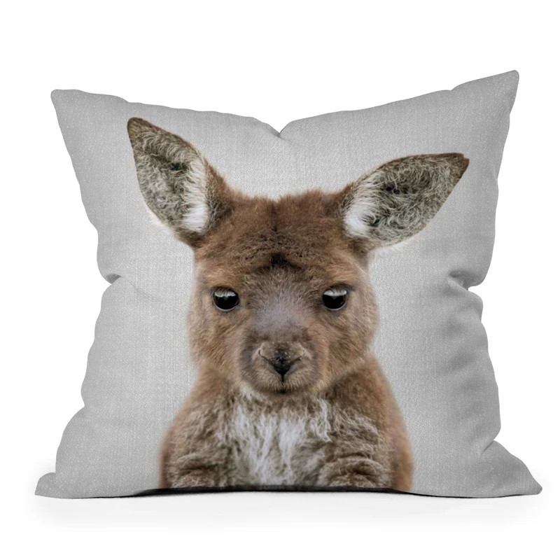 Baby Kangaroo Throw Pillow