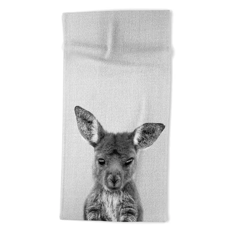 Baby Kangaroo BW Bath Towel
