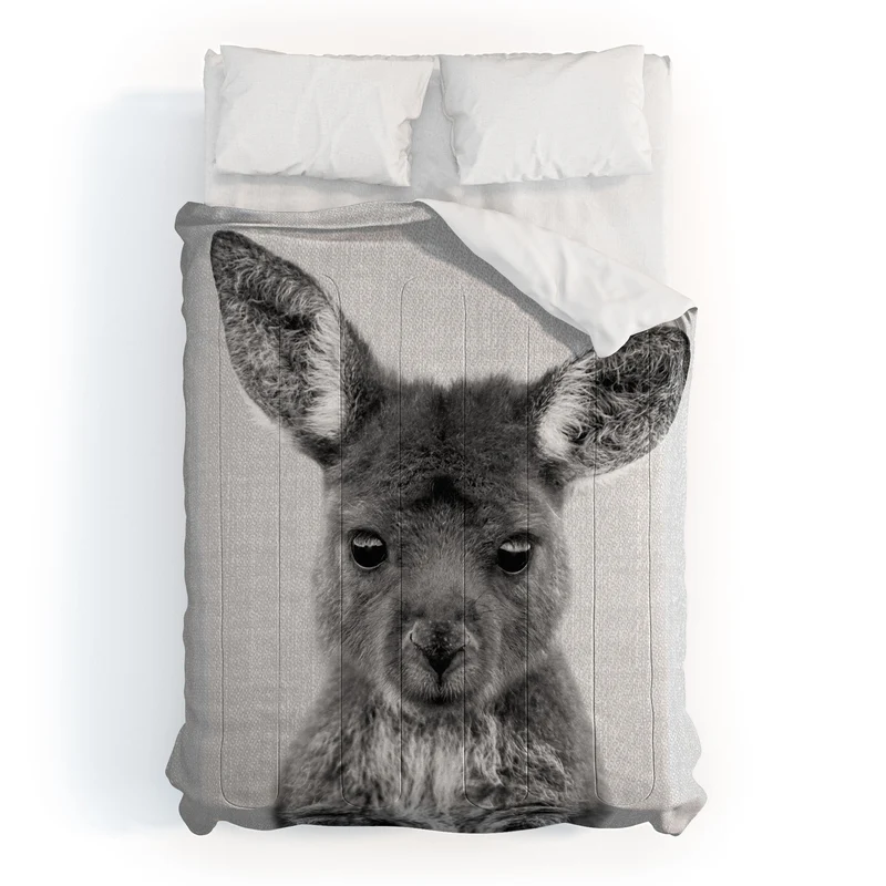 Baby Kangaroo BW Comforter
