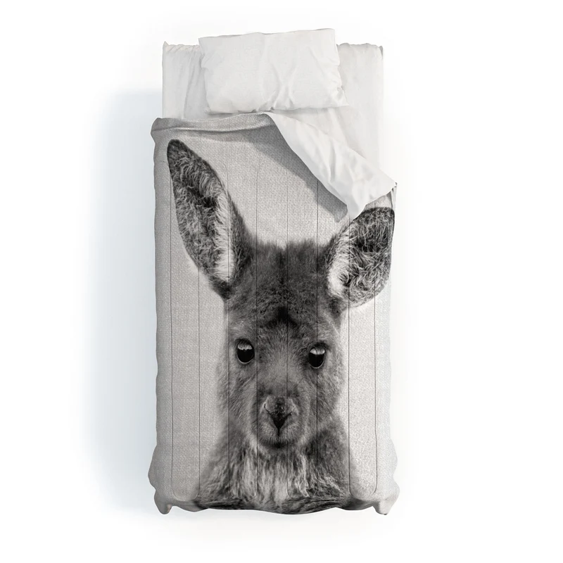 Baby Kangaroo BW Comforter