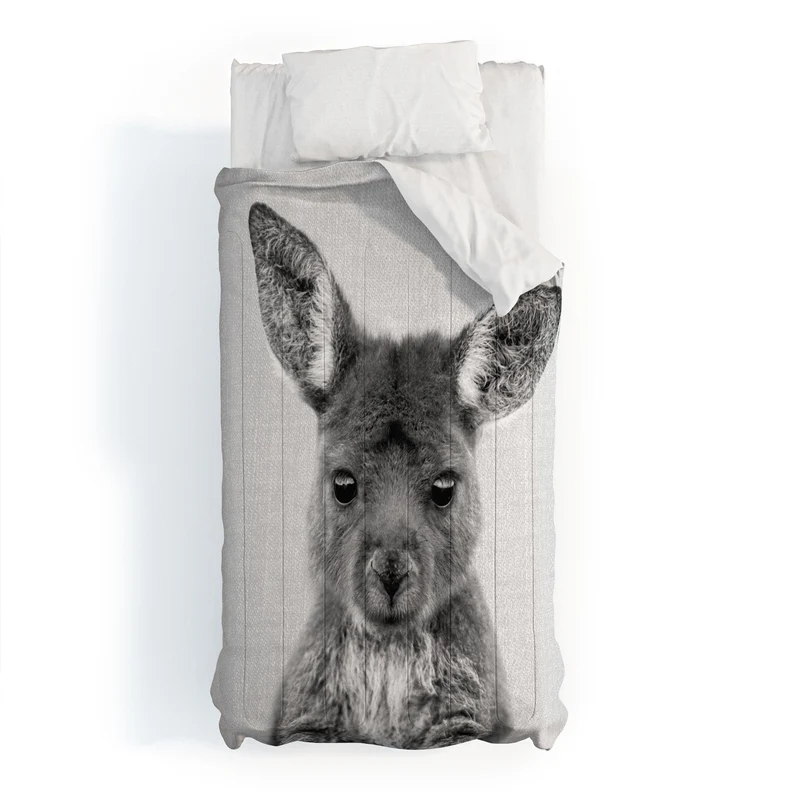 Baby Kangaroo BW Comforter