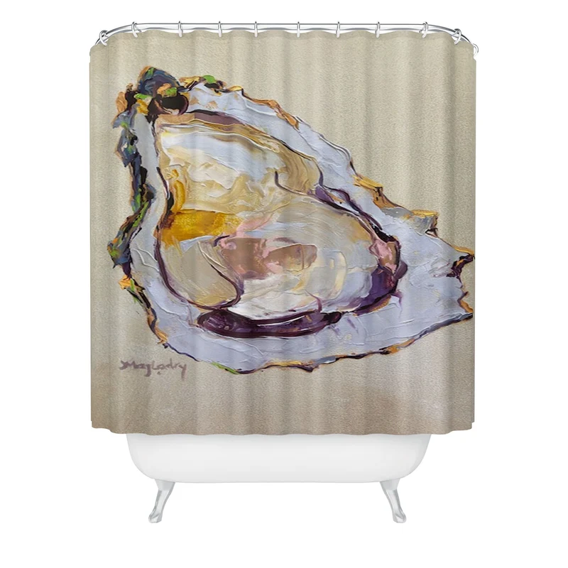 Abstract Oyster Painting Shower Curtain