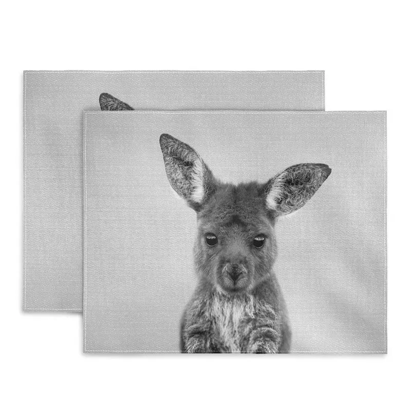 Baby Kangaroo BW Placemat