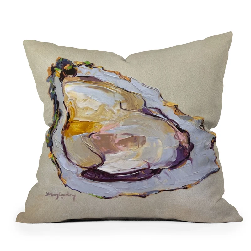 Abstract Oyster Painting Throw Pillow