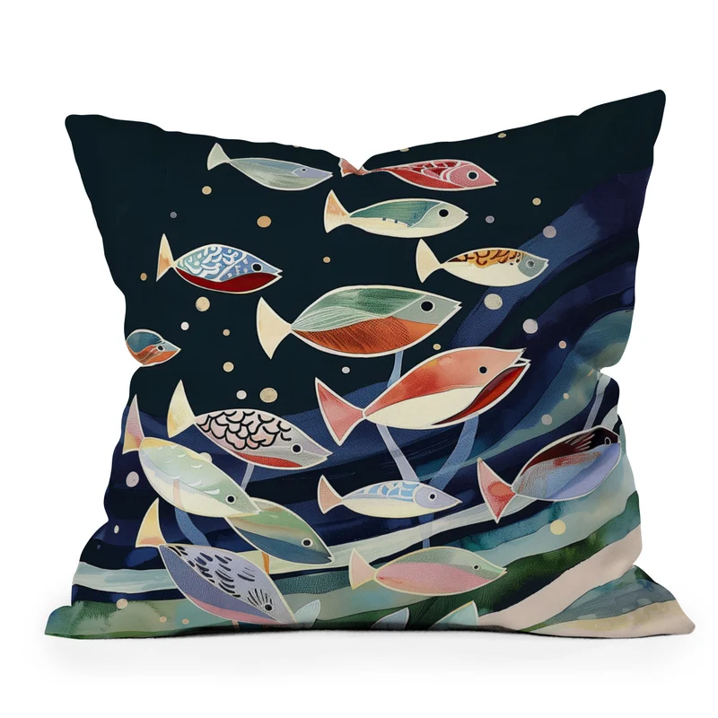 School of Fish Throw Pillow