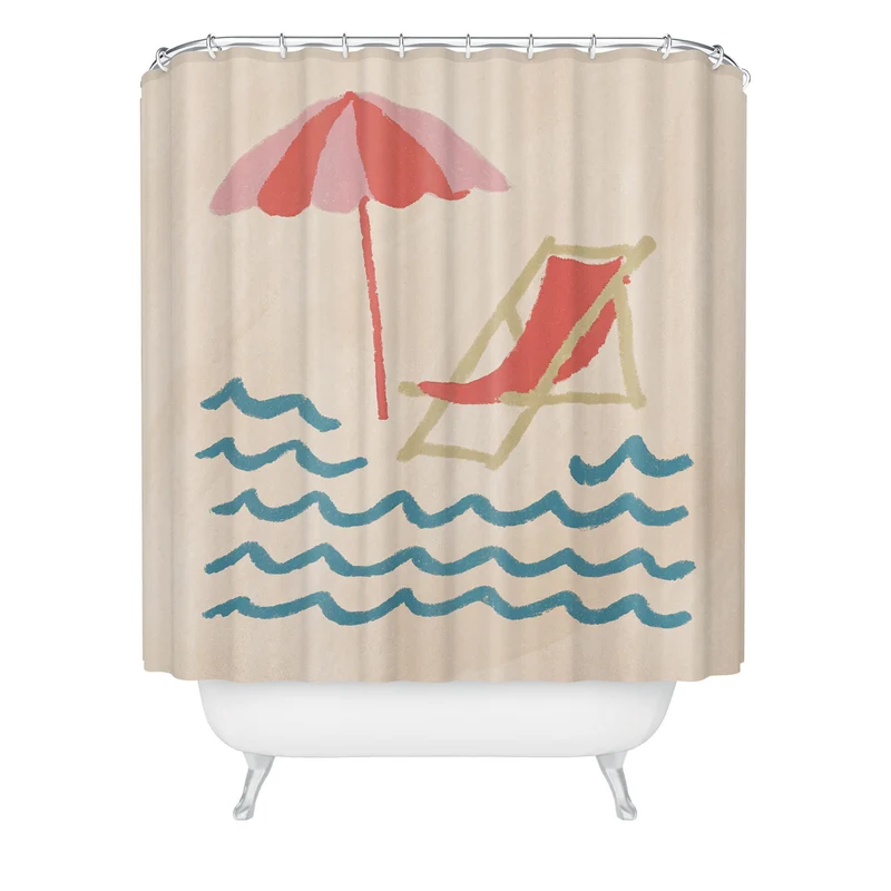 summer beach umbrella Shower Curtain