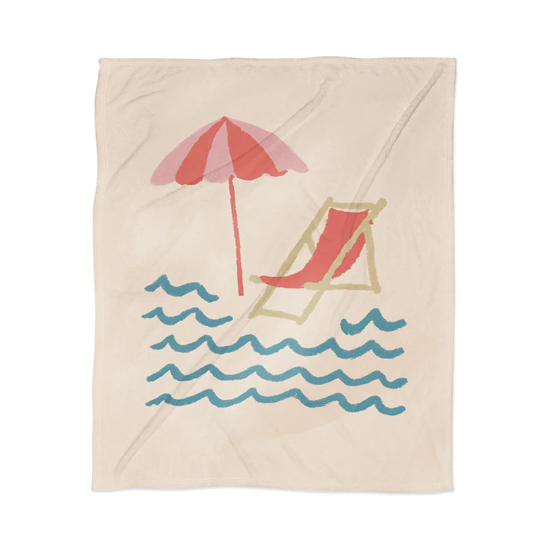 summer beach umbrella Throw Blanket