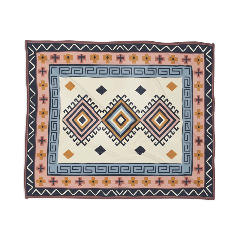Bohemian Geometric Tapestry Throw Blanket