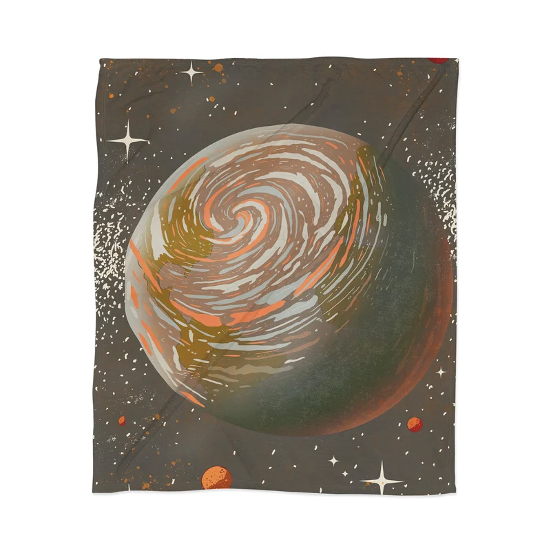 Swirling Planet in Space Throw Blanket