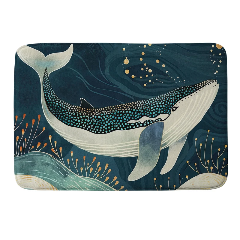 Starlit Ocean Whale Bath Mat