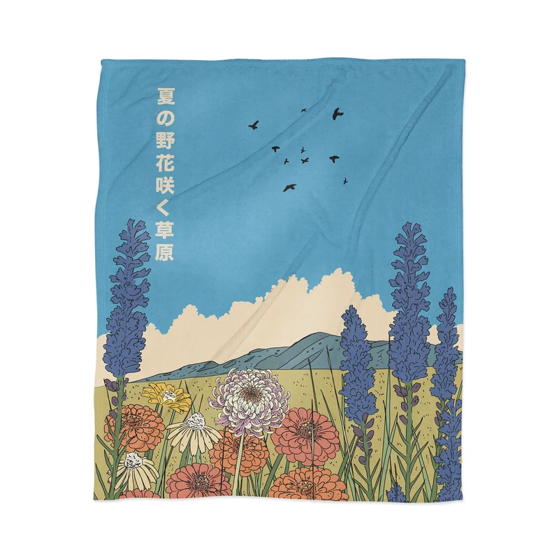 Summer Wildflowers in Bloom Throw Blanket