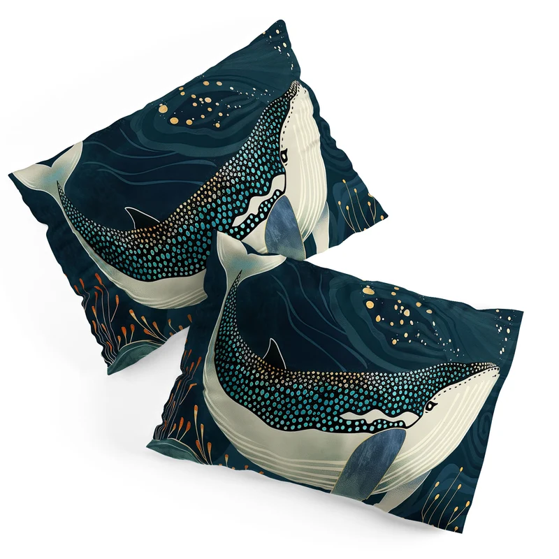 Starlit Ocean Whale Pillow Sham