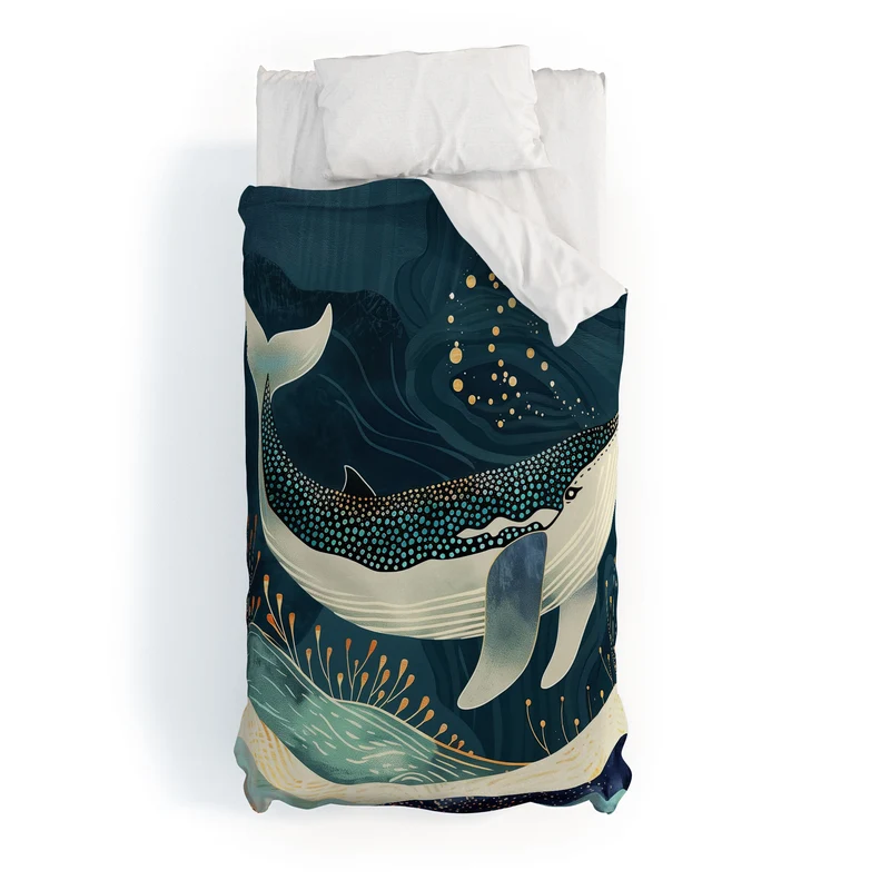 Starlit Ocean Whale Duvet Cover