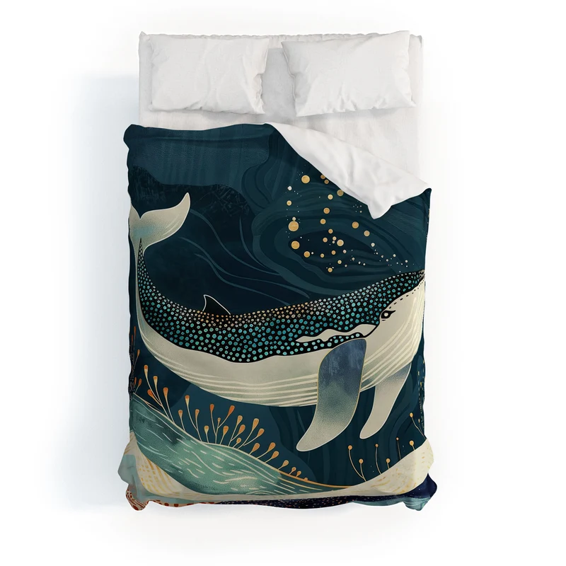 Starlit Ocean Whale Duvet Cover