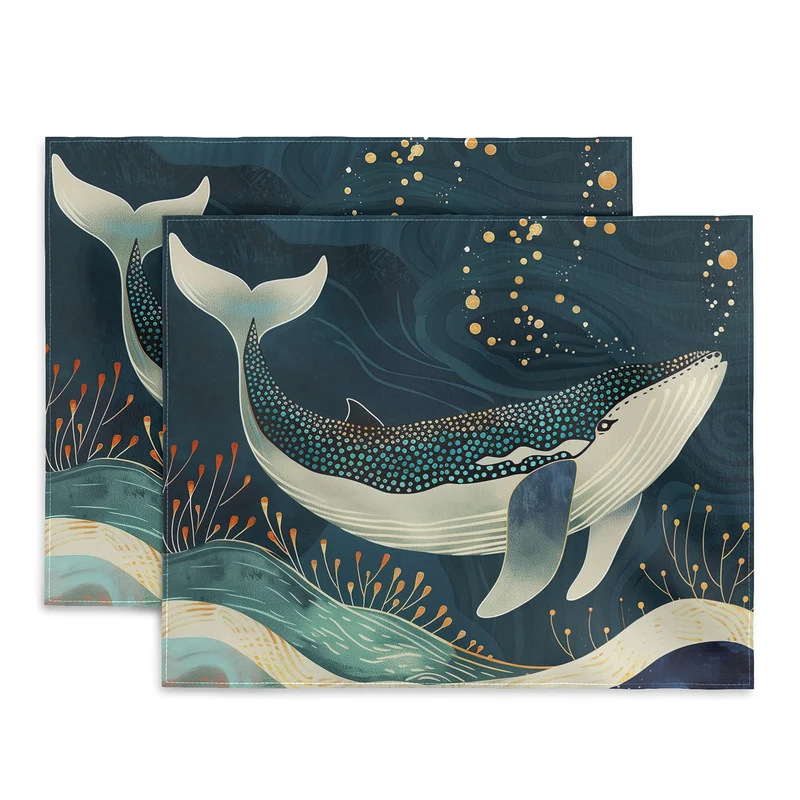 Starlit Ocean Whale Placemat