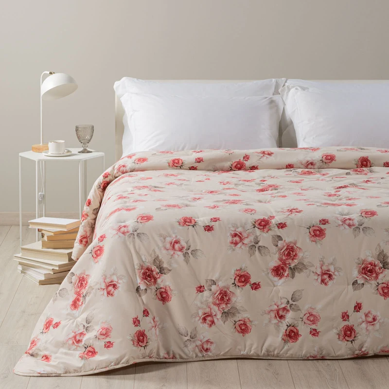 Trapunta Calduccia rosa juliet Bouquet in Cotone 150 gr/mq