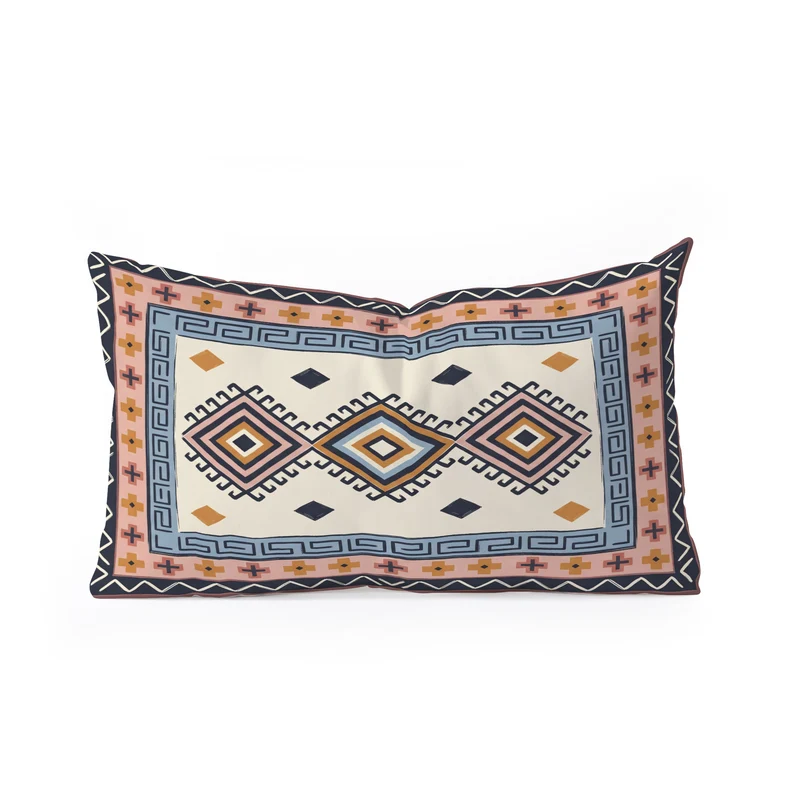Bohemian Geometric Tapestry Rectangular Pillow