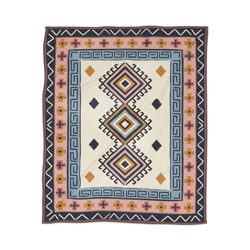 Bohemian Geometric Tapestry Throw Blanket