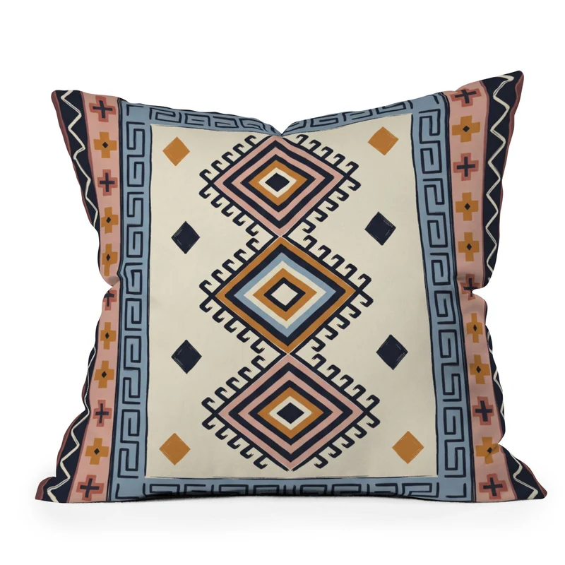 Bohemian Geometric Tapestry Throw Pillow