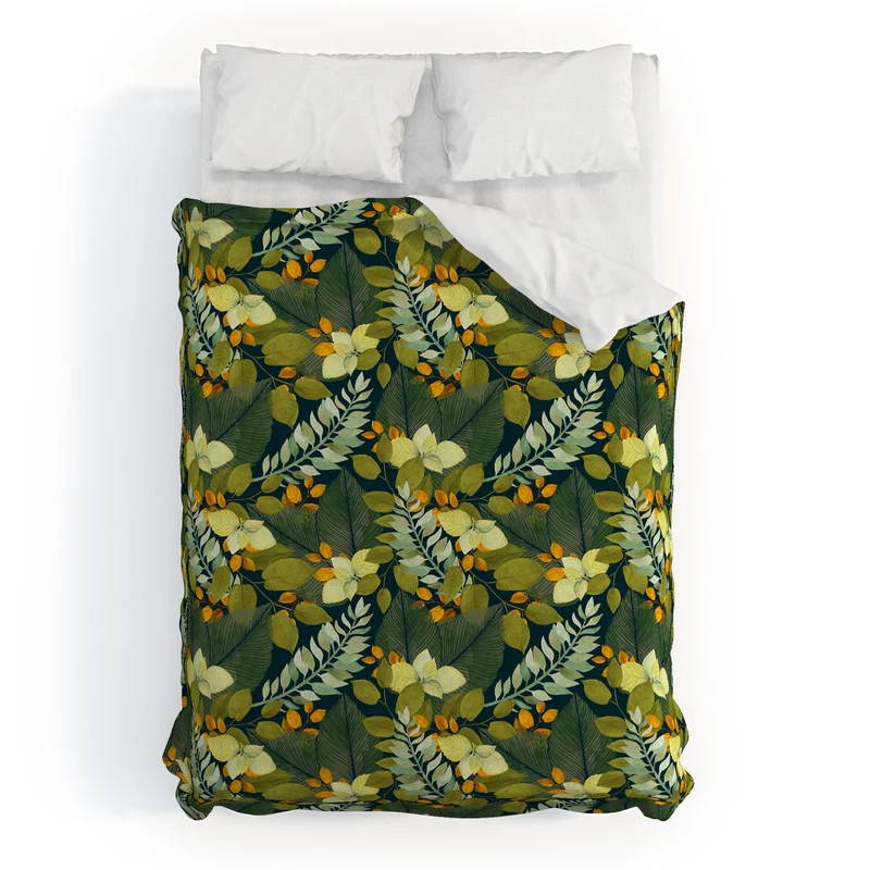Autumn Leaves Botanical Pattern Duvet Cover