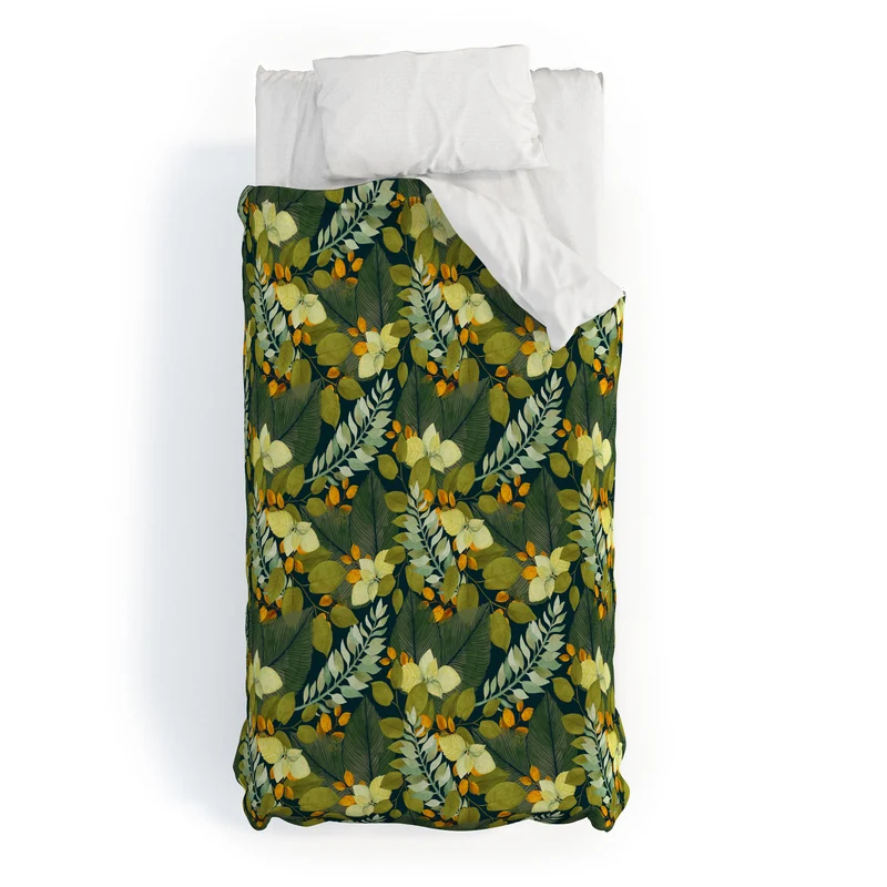Autumn Leaves Botanical Pattern Duvet Cover