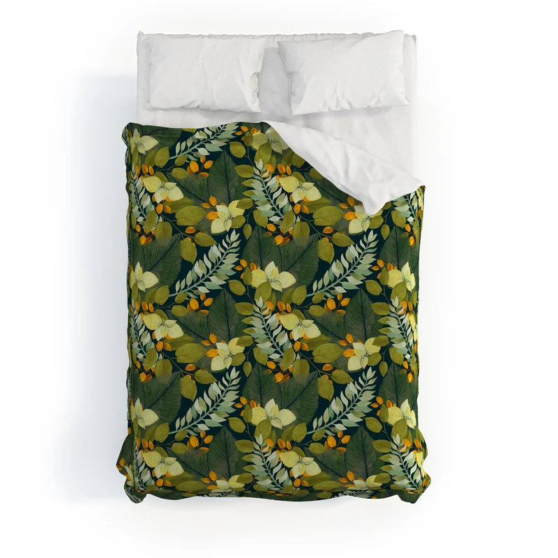 Autumn Leaves Botanical Pattern Duvet Cover