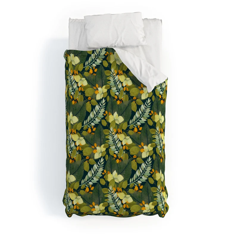 Autumn Leaves Botanical Pattern Duvet Cover
