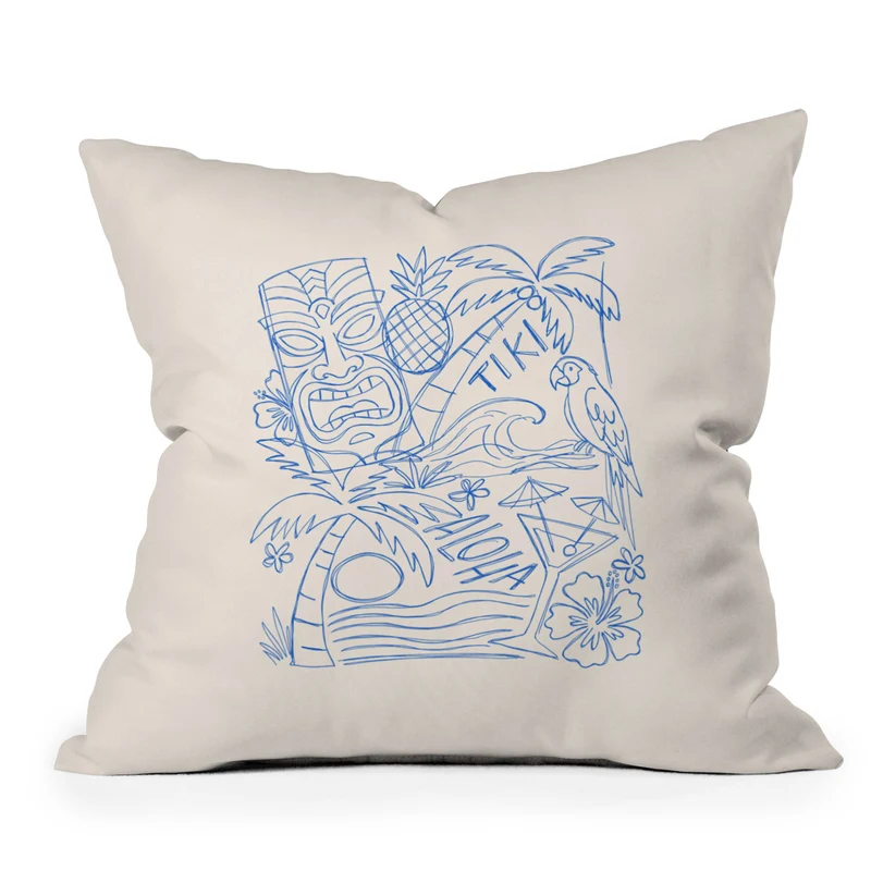 aloha tiki Throw Pillow