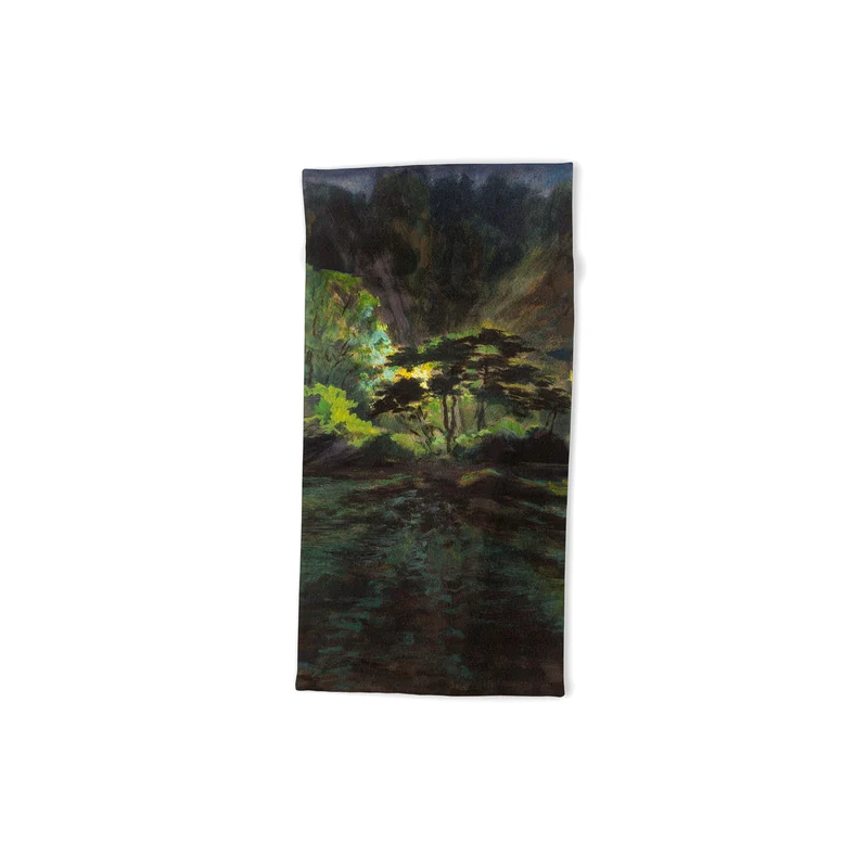 Light in the Forest landscape painting on canvas fine art print by Frank S Hermann Bath Towel