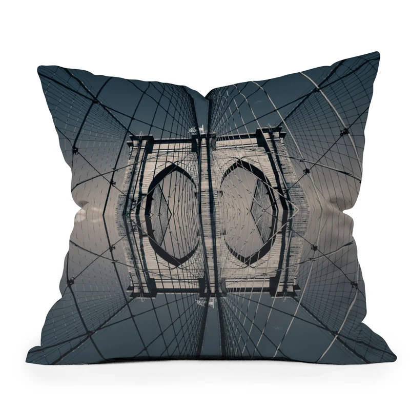 Brooklyn Bridge Reflected II Throw Pillow