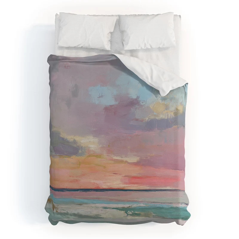 abstract pastel ocean sunset Duvet Cover