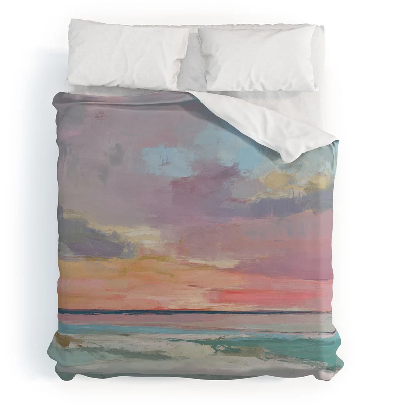 abstract pastel ocean sunset Duvet Cover