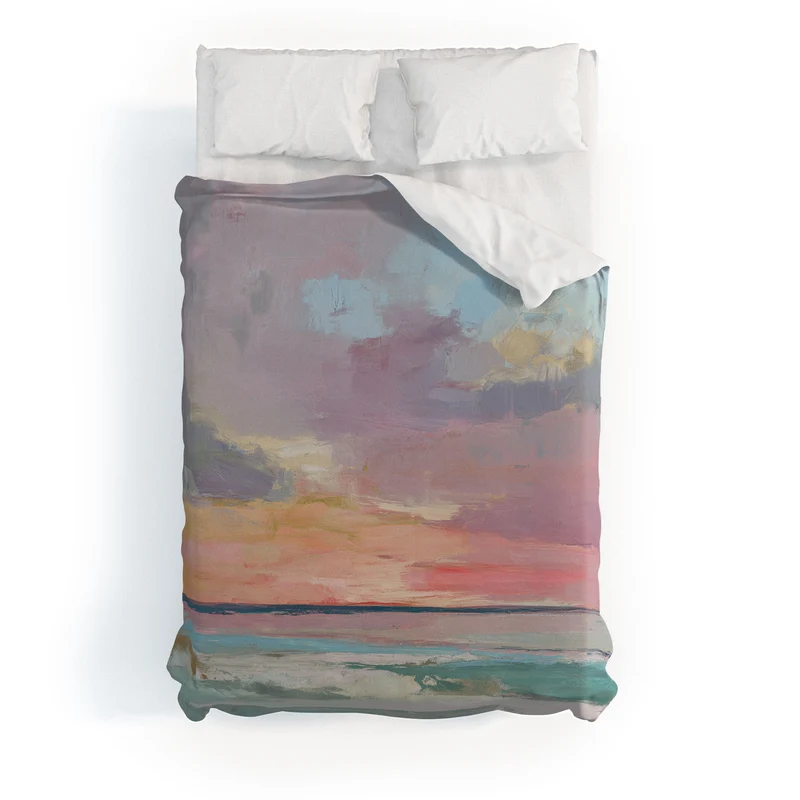 abstract pastel ocean sunset Duvet Cover