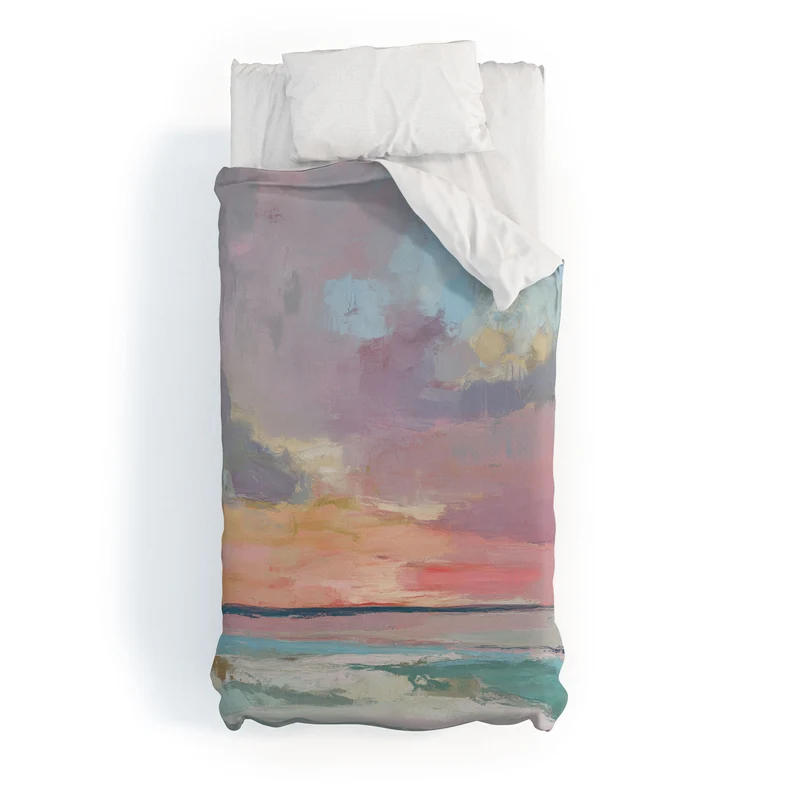 abstract pastel ocean sunset Duvet Cover