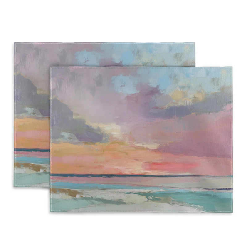 abstract pastel ocean sunset Placemat