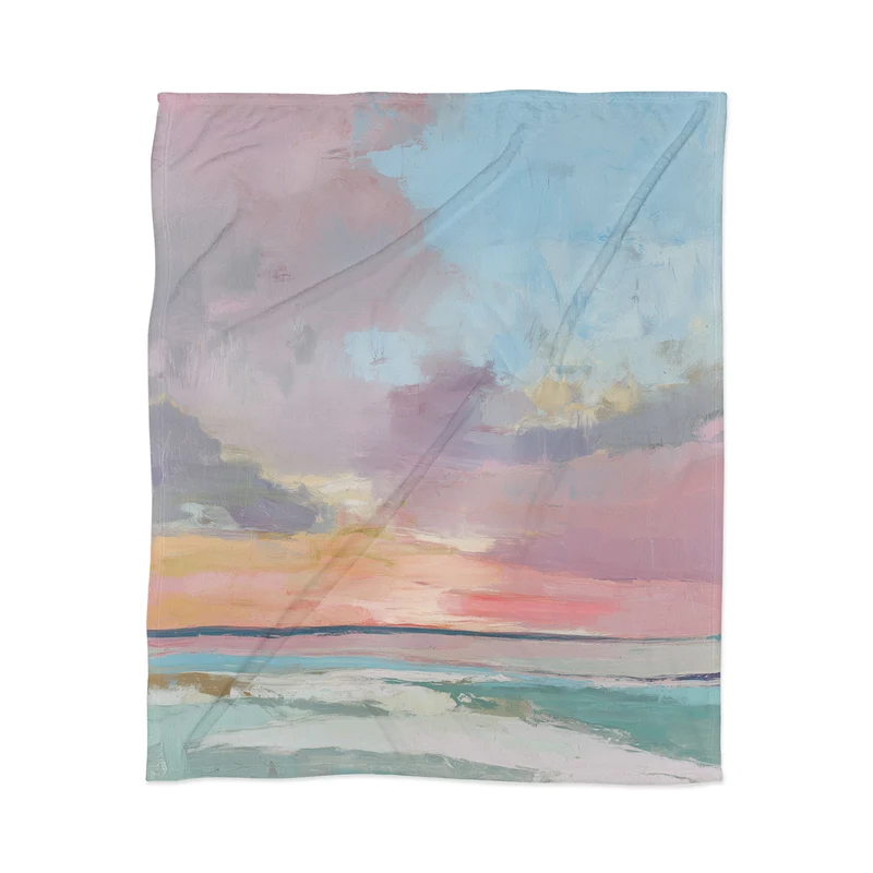 abstract pastel ocean sunset Throw Blanket