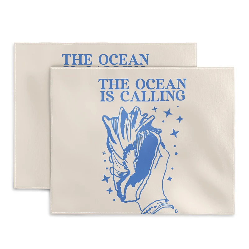 the ocean is calling seashell Placemat
