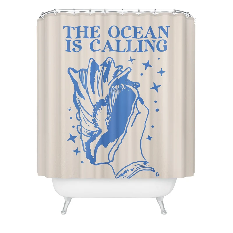 the ocean is calling seashell Shower Curtain