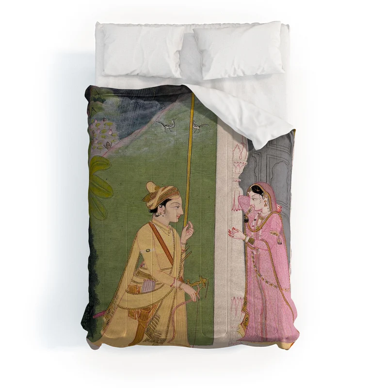 Baramasa series Indian Miniature Illustration Comforter