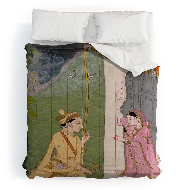 Baramasa series Indian Miniature Illustration Comforter